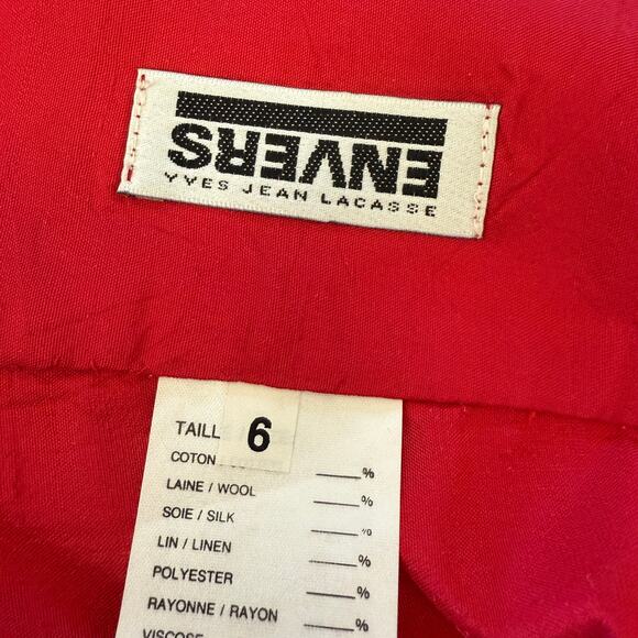 ENVERS | Cherry Red Raw Silk Midi Length Fit and Flare Strapless Gown | Size 4-6 - Picture 4 of 4